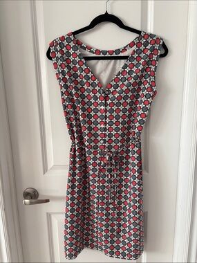Banana Republic Sleeveless V-Neck Geometric Print Dress